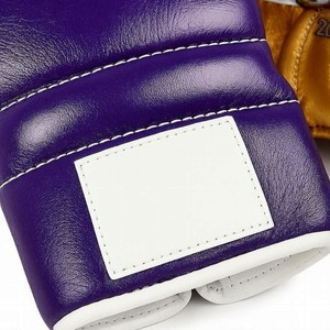 Guantes de Boxeo de Cuero Hechos a Medida de Primera Calidad, Color Morado y Dorado, Diseño con Cordones, Hechos con Cuero Genuino - Product Image 2