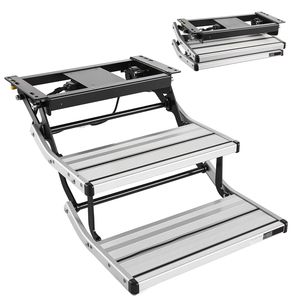 Escaleras Retráctiles Eléctricas de 2 Peldaños para Autocaravanas, Capacidad de Carga de 440 Libras, Escaleras Telescópicas Plegables de Aleación de Aluminio, Accesorios Exteriores para Autocaravanas - Product Image 1