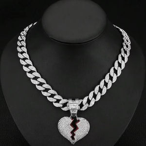 Hip Hop Mens Custom <b>Name</b> Pendant VVS Lab Moissanite Diamond Thick Miami Cuban <b>Chain</b> Necklace Moissanite Watch For Men - Product Image 1