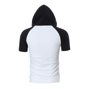<b>Aesthetic</b> Fit Short Sleeve Zipper Hoodie Men's Tapered Athletic Apparel High Quality Sportswear <b>Top</b> Sleek Athletic Hoodie - Product Image 2