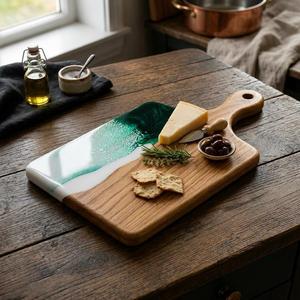 Tabla de Cortar Hecha a Mano de Madera Natural y Resina, Tabla de Cocina Premium para Verduras, Frutas y Carne - Product Image 4