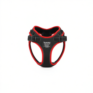 Harnais pour chien Yommy en forme de V, rouge et noir, réglable pour chiens de taille moyenne à grande - Product Image 2