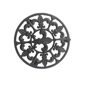 Sous-plat rond en métal découpé motif feuille d'argent moderne, isolant thermique robuste pour table, prix de gros - Product Image 3