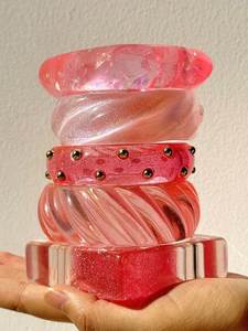 Epoxy <b>Resin</b> Bangles <b>Resin</b> Bracelet <b>Resin</b> Jewelry Handmade Artisan Bangles H a CRAFT Women's Party Classic Carved Floral Design - Product Image 3