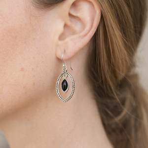 Black Onyx 925 Sterling Silver Handmade Dangle <b>Earrings</b> Oval Frame Boho <b>Hook</b> <b>Earrings</b> Gift Jewelry For Women Elegant Design Sets - Product Image 5