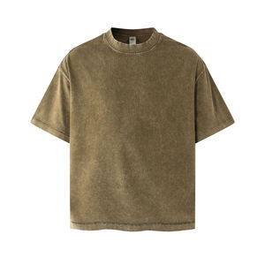 เสื้อยืดผู้ชายแบบสั่งทำสำหรับแบรนด์สตรีทแวร์ ขายส่งเสื้อยืดสตรีทแวร์แบบฟอกสี พร้อมเสื้อยืดทรงบ็อกซี่สำหรับผู้ซื้อชาวอเมริกัน - Product Image 1