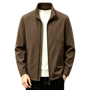 Nouvelle veste bomber d'hiver décontractée imperméable pour homme, col montant, logo frontal, multi-poches, en polaire softshell de haute qualité avec fermeture éclair - Product Image 4