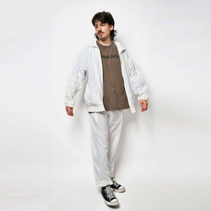 New Vintage Hooded Solid Plain <b>White</b> Color Unisex Tracksuit Set Customizable Full <b>Zip</b> <b>up</b> Long Sleeve - Product Image 3