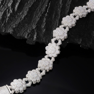 <b>Mens</b> Moissanite 925 <b>Silver</b> Interlocking Link Chain Iced Out Luxury Statement <b>Bracelet</b> Gold <b>Silver</b> Rose Gold Jewellery - Product Image 4