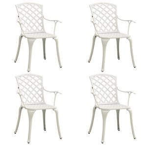 Set da bistrot in alluminio pressofuso in 5 pezzi in bianco per uso giardino esterno - Product Image 3