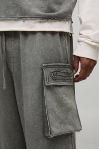 Pantalon de jogging cargo surdimensionné pour homme, multi-poches, coupe ample, style streetwear vintage délavé, pantalon tactique - Product Image 2