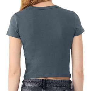 Summer Cozy Pastel <b>Peach</b> Women Summer Crop <b>Top</b> Mockup Casual Relaxed Fit Cropped Tee Shirt - Product Image 2