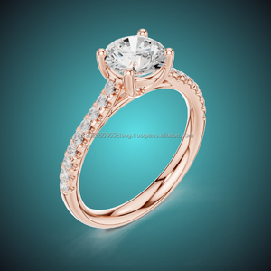 LUMINOUS 10K Gold Plated Fashion <b>Statement</b> <b>Ring</b> for Women with Round Brilliant Cut CZ Diamond (Ethnic Style) - Product Image 1