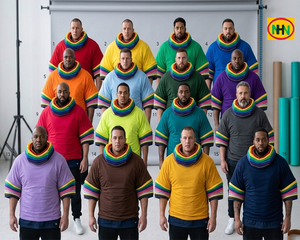 เสื้อยืดสีพื้นของผู้ชายมีสไตล์-ผ้าสัมผัสนุ่มสีติดทนนานเหมาะสำหรับชุดทำงานแบบลำลองและใส่สบายในแฟชั่น - Product Image 1