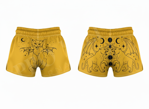 Shorts de combat pour hommes en satin avec design graphique pour entraînement et compétition (Karate, Kickboxing, Muay Thai, MMA) - Product Image 4