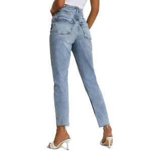 Pantalones vaqueros de mujer lavados de cintura alta estilo streetwear, pantalones pitillo de mezclilla para mujer, ropa casual OEM - Product Image 3