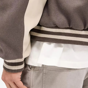 เสื้อแจ็คเก็ตวาร์ซิตี้ผู้ชาย ทรงปกติ ปกคอพับ สีพื้น ผ้าโพลีเอสเตอร์ผสมคอตตอน สวมใส่สบายๆ ในฤดูใบไม้ร่วง ปิดด้วยซิป - Product Image 2