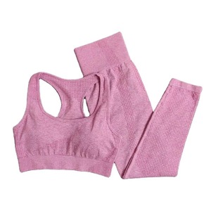 Conjunto de Yoga sin Costuras de Secado Rápido para Mujer, Talla Grande, Sujetador Deportivo Reversible, Leggings Transpirables, Ecológicos, Antibacterianos, Deportivos - Product Image 1