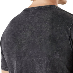 T-shirt personnalisé pour homme, délavé à l'acide, style streetwear hip-hop, 100% coton jersey, avec logo, surdimensionné, vintage, 2026 - Product Image 3