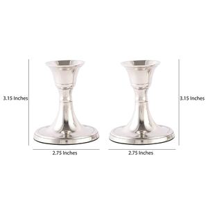 เชิงเทียนสีเงินเงางามสำหรับตกแต่งเชิงเทียนโลหะแท้คุณภาพสูงโคมไฟทำด้วยมือเสาเทียนสำหรับตกแต่ง - Product Image 2