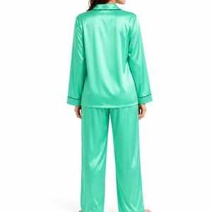 Ensemble de vêtements de nuit à manches longues pour femmes, vêtements décontractés pour la maison, vêtements de détente, tissu doux, fermeture à boutons, ensemble de vêtements de nuit classiques et lisses - Product Image 2