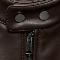Blouson en cuir pour homme, mode hiver, doublure en peluche, respirant, fermeture éclair, coupe-vent, vêtements de moto