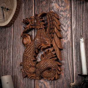 Décoration de dragon en bois de luxe, vente en gros, figurine de dragon artisanale, fournisseur d'objets artisanaux, sculpture en bois de dragon faite à la main - Product Image 4