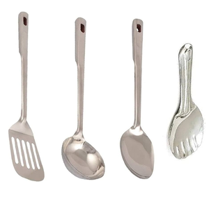 Utensilios de Cocina de Acero Inoxidable, Juego de 5 Piezas de Cucharas, Espátulas, Tenedores y Servidores, Aptos para Lavavajillas, en Oferta - Product Image 3
