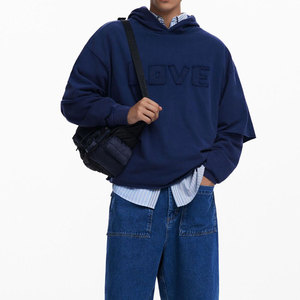 Conception OEM – Nouveau Hoodie Homme Grande Taille à Manches Longues Double Couche en Tissu Tricoté avec Impression Numérique – Idéal Hiver - Product Image 2