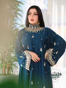 AWAIS HOUSE Dubai Eid Ramadan Muslim Women's Plus Size Lightweight Handmade Ethnic Floor Length Beaded Georgette Traditional - Product Image 5