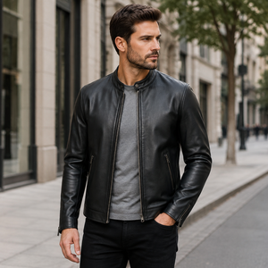 Chaqueta de Motociclista para Hombre, de Cuero Genuino con Revestimiento Premium, Logotipo Frontal, Personalizada, Ropa de Invierno, Venta al Por Mayor de Fábrica - Product Image 6