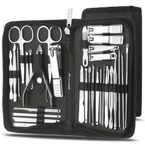 SAAR GLOBAL SURGICAL Kit de manucure et pédicure classique en acier inoxydable durable 7 en 1 Coupe-ongles Sac de rangement portable pour adulte - Product Image 1
