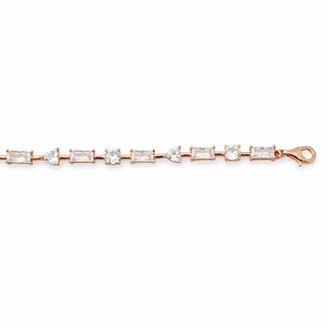 925 Sterling Silver Geometric Diamond Tennis Bracelet for Women High Polish Elegant Party Wedding Gift Jewelry - Product Image 2