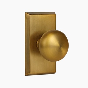 Modern Metal <b>Black</b> <b>Matte</b> Round Passage Privacy <b>Knob</b> with Square Back Plate Dummy Design Durable Furniture Handle Home Office Use - Product Image 5