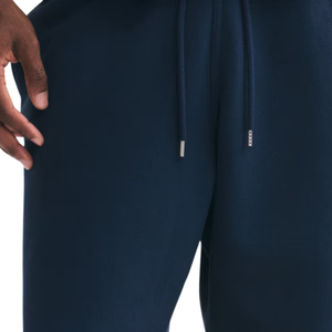 Pantalon de survêtement en molleton bleu marine pour homme, coupe décontractée à jambe large, taille à cordon, pantalon décontracté, logo personnalisé, streetwear, OEM - Product Image 5