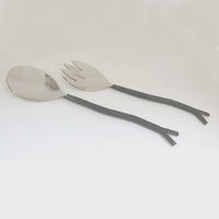 Ensemble de cuillères et fourchettes à salade en acier inoxydable durable, vaisselle élégante pour les dîners, les mariages, les réceptions