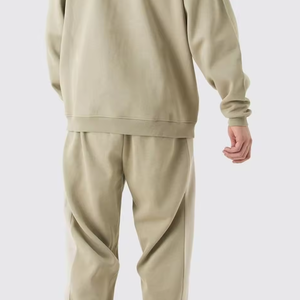 Conjunto de Sudadera con Capucha y Pantalones Deportivos de Color Sólido para Hombre, Estilo Casual Holgado, 2 Piezas, Ropa Deportiva Urbana - Product Image 4