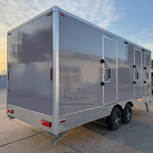 Toilettes mobiles portables ACB à 3 postes sur roues avec réservoirs d'eau propre et d'eaux usées, remorque WC mobile montée sur camion, camion toilettes - Product Image 6