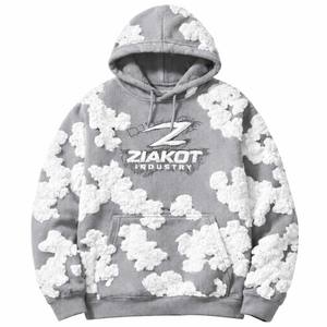 เสื้อฮู้ดดี้ผู้ชายผ้าฝ้าย 100% 50%  แบบสวมหัว สตรีทแวร์ แทรคสูท ยีนส์ สไตล์ใหม่ พิมพ์ลายพัฟฟ์ รุ่น Teares 1 1 - Product Image 1