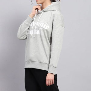 Sudadera con Capucha Gris para Mujer, de Algodón, con Estampado de Letras, Informal, Holgada, con Botones Laterales, Estilo Urbano, para Otoño - Product Image 3