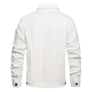 New Design <b>Men</b> Denim <b>Jacket</b> Fashion Denim <b>Jacket</b> With Custom Logo Oem Odm Manufacturing Best Selling <b>White</b> Denim <b>Jacket</b> <b>Men</b> - Product Image 2