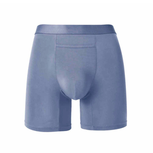 Calzoncillos bóxer sin costuras de cintura media para hombre, de spandex, transpirables, de punto, de secado rápido, con logo personalizado, lisos, para uso diario, al por mayor - Product Image 3