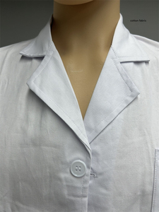 Bata de Laboratorio Médica Unisex de Algodón y Poliéster Blanca para Hospital, Uniforme para Doctor y Enfermera - Product Image 6