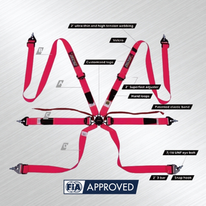 Cinturón de Seguridad de Carreras TBRACING ULTRA-D OEM ODM Personalizado de 2 Pulgadas FIA 8853-2016 de 6 Puntos con Patente de Taiwán y Bandas Elásticas de Liberación Rápida - Product Image 3