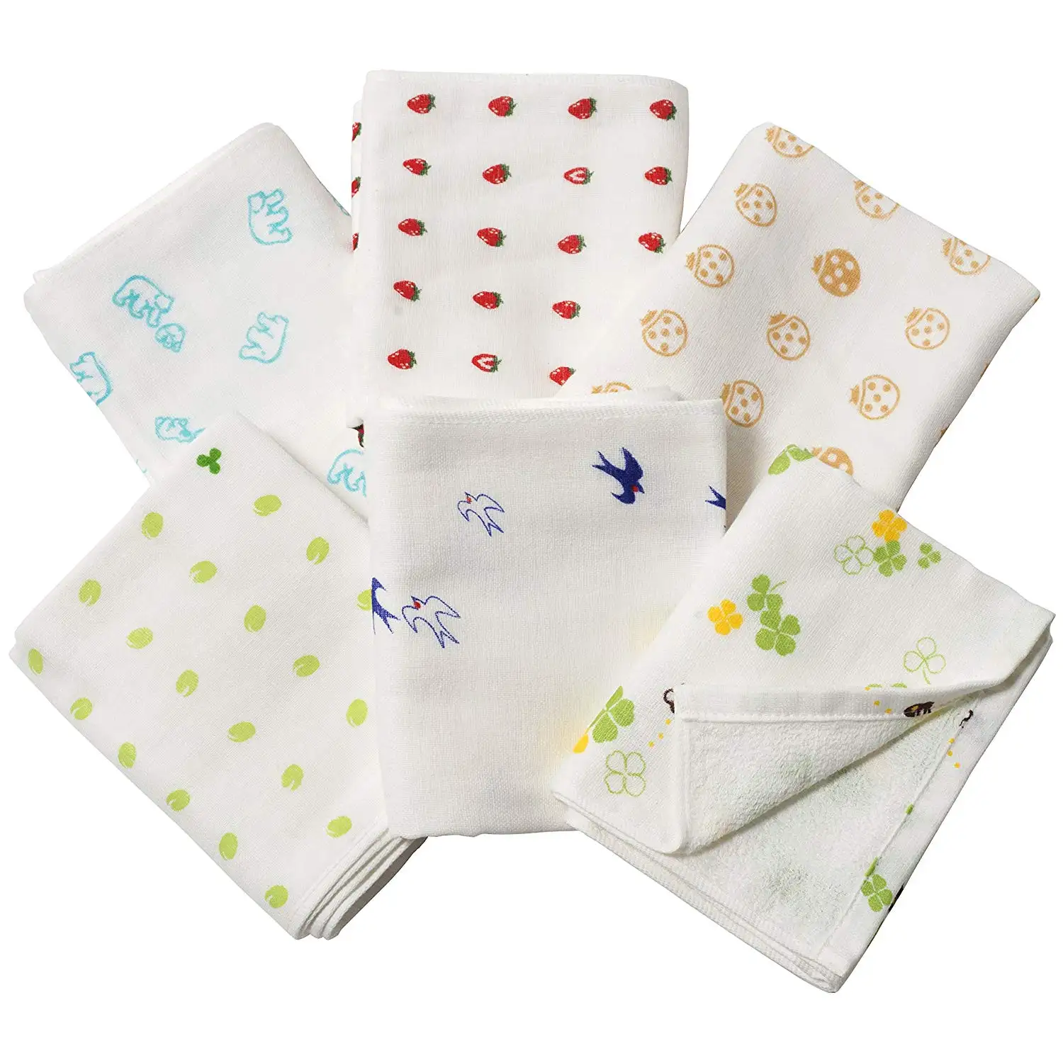 [Wholesale Products] Osaka Japan Printed Gauze Towel 100% Cotton Face Towel 34cm*34cm Bath Original Design Cute Soft Low MOQ