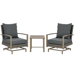Set Bistrot da Esterno Grigio Scuro con Cuscini Morbidi e Funzione Dondolo, Arredamento per Veranda, Giardino e Prato, Comfort per Vivere all'Aperto - Product Image 1