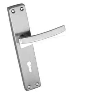 Modern Durable Antirust Polished Stainless Steel <b>Door</b> Lever Handle Long Backplate Keyhole Escutcheon <b>Mirror</b> Finish Interior Lock - Product Image 2