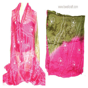 Elegantes Pañuelos Tie Dye Bandhani para Mujer, Tradicionales, Étnicos, Hechos a Mano, Estampados, Ligeros, Suaves, Transpirables y con Estilo - Product Image 5