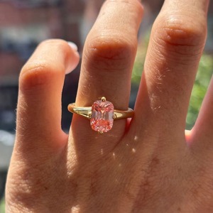 Anillo Solitario de Diamante Cultivado en Laboratorio, Corte Cojín Rosa, 2.39CT, Oro Amarillo de 14KT, Joyería Fina de Lujo para Fiestas, Fabricante OEM ODM - Product Image 6
