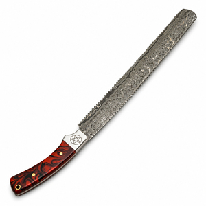 Burraq Custom Handmade Damascus Steel Forged Slicing <b>Knife</b> 15 Resin Handle High-Polish Finish Dishwasher <b>Safe</b> Right Hand Modern - Product Image 3